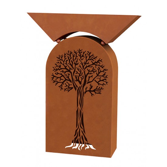 Rostsäule Baum -klein- inkl. Pflanzschale - Höhe 85 cm