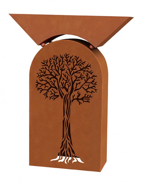 Rostsäule Baum -klein- inkl. Pflanzschale - Höhe 85 cm