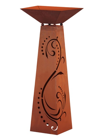 Rostsäule Trapez Lichterzauber 116,5 cm inkl. Pflanzschale
