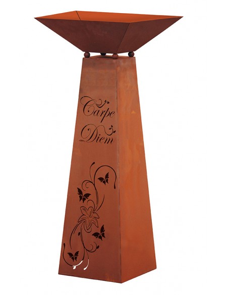 Rostsäule Carpe Diem - Trapezform mit Pflanzschale 96,5 cm hoch Rostsäule Carpe Diem - Trapezform mit Pflanzschale 96,5 cm hoch