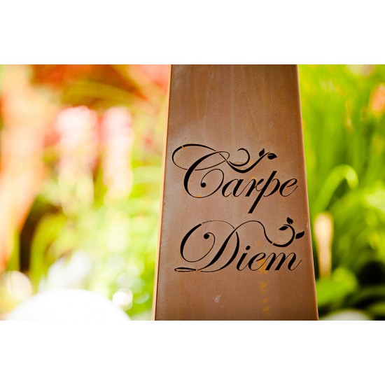 Säule Trapez - Carpe Diem - groß - 116,5 cm hoch - inkl. Schale