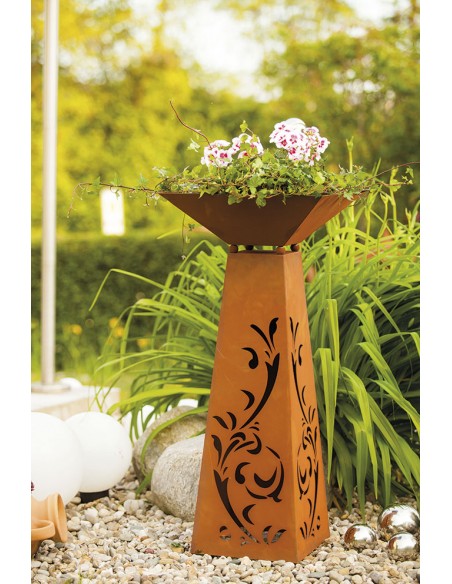 Säule Trapez - Ranke - inkl. Schale - klein - Höhe 96,5 cm Säule Trapez - Ranke - inkl. Schale - klein - Höhe 96,5 cm