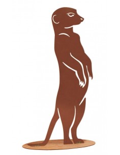 Tiere - Edelrost Tierfiguren Erdmännchen Xaver aus Metall - Höhe 33 cm Lustiges Edelrost Erdmännchen Xaver
Immer auf der Hut un