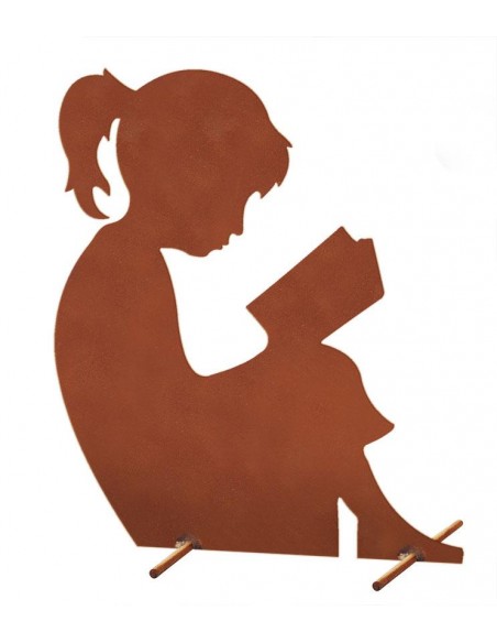 Mädchen beim Lesen auf Querstangen, 75cm hoch und 60cm breit