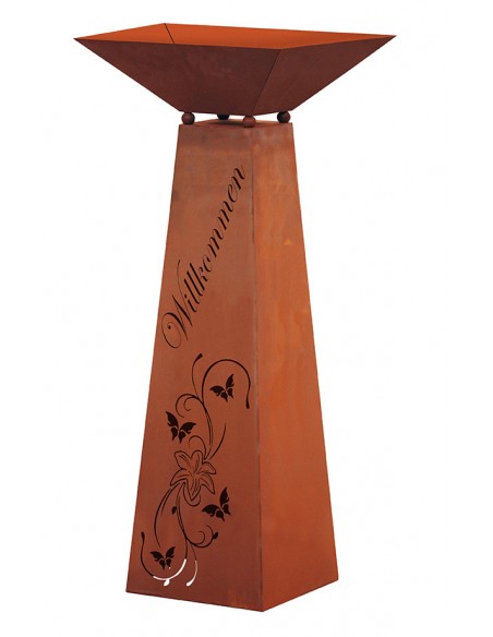 Säule Trapez - Lilie Willkommen - inkl. Schale - klein - Höhe 96,5 cm