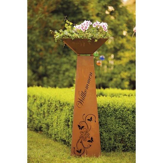 Säule Trapez - Lilie Willkommen - inkl. Schale - klein - Höhe 96,5 cm