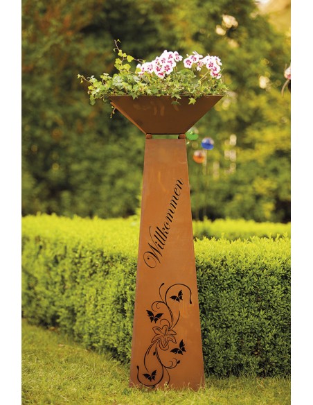 Säule Trapez - Lilie Willkommen - inkl. Schale - klein - Höhe 96,5 cm