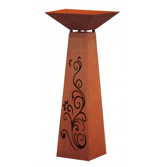 Rostsäule Trapez - Ornament, inkl. Schale, Höhe 116,5 cm