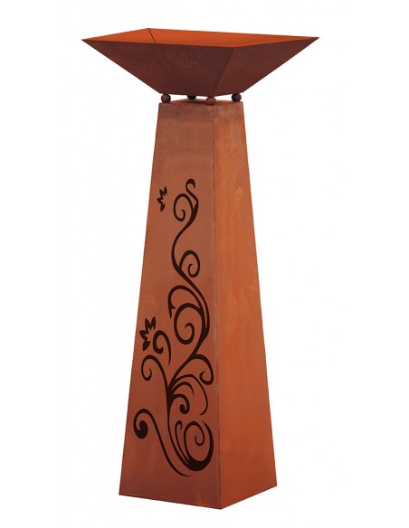 Rostsäule Trapez - Ornament, inkl. Schale, Höhe 116,5 cm