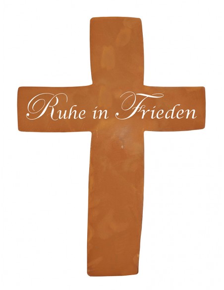 Metall Grabkreuz mit Schriftzug - Ruhe in Frieden - Höhe 35 cm Metall Grabkreuz mit Schriftzug - Ruhe in Frieden - Höhe 35 cm