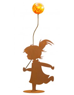 Mädchen mit LuftballonFigur aus Metall Rost Edelrost Geschenkidee Dekofigur