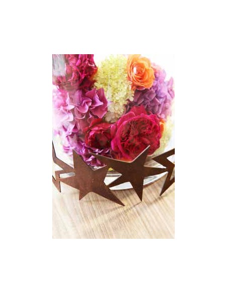 Sterne - Weihnachtstern Deko Edelrost Sternenring Ø 40 cm zum dekorieren - XL Ring 
zum dekorieren als weihnachtliche Deko z.B.