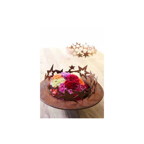 Sterne - Weihnachtstern Deko Edelrost Sternenring Ø 40 cm zum dekorieren - XL Ring 
zum dekorieren als weihnachtliche Deko z.B.