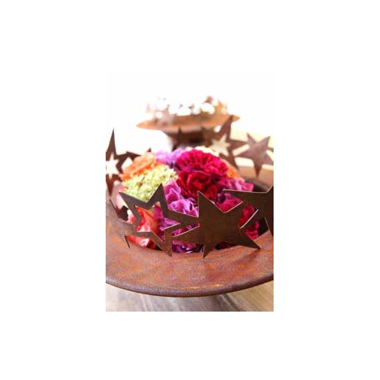 Sterne - Weihnachtstern Deko Edelrost Sternenring Ø 40 cm zum dekorieren - XL Ring 
zum dekorieren als weihnachtliche Deko z.B.