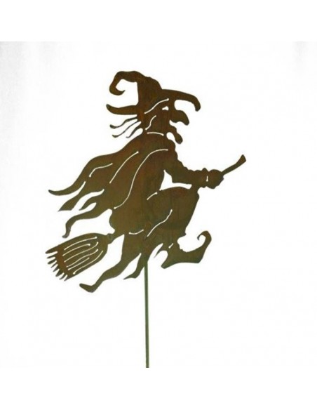 Hexen, Elfen, Drachen und Mystisches Alte Hexe als Gartenstecker - klein - 49 cm 
Höhe 49 cm
Breite 35 cm
Stablänge 100 cm
