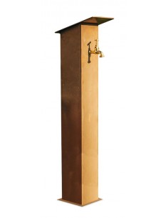 Wasserzapfsäule Metall Rost -  Höhe 105 cm - Rostsäule mit Wasserhahn - kein Edelstahl