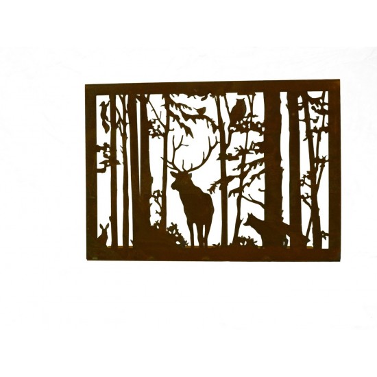 Kerzentablett mit Hirsch und Wald als Fensterbank Deko