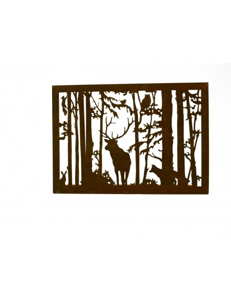 Kerzentablett mit Hirsch und Wald als Fensterbank Deko