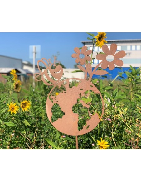 Gartenstecker Biene fliegt aus Rost - Edelrost - kein Edelstahl