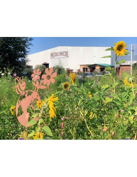 Gartenstecker Gartenstecker Biene - Happy Planet - Ø 47 cm Edelrost Bienen Gartenstecker Happy Planet auf 100 cm Stab
Mit diese