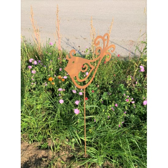 Vogel mit Blüten Gartenstecker Dekoration
Ein lustiges Vögelchen auf einem Stab