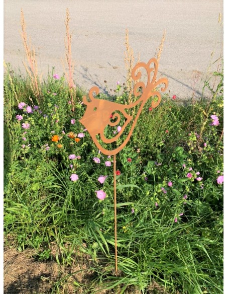 Vogel mit Blüten Gartenstecker Dekoration
Ein lustiges Vögelchen auf einem Stab