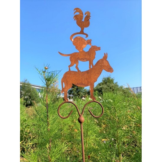 Gartenstecker mit Tieren - Bremer Stadtmusikanten als Gartenstecker