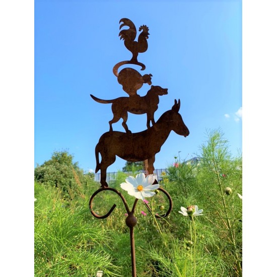 Beetstecker für Frühling und Sommer Bremer Stadtmusikanten - Tiere - Hahn Katze Hund Esel