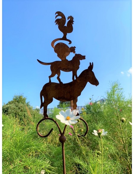 Beetstecker für Frühling und Sommer Bremer Stadtmusikanten - Tiere - Hahn Katze Hund Esel