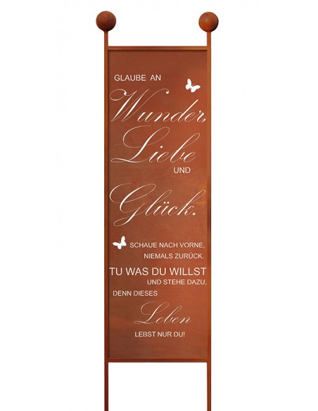 XL Gartenstecker - Wunder, Liebe, Glück - Höhe 205 cm