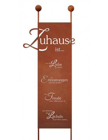 Gartenstecker XL - Zuhause ist, wo die Liebe wohnt, wo Erinnerungen geboren werden, wo Freude stets willkommen ist ...