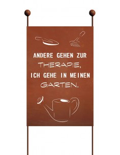 Gartenstecker aus Metall mit Spruch - Therapie - Höhe 120 cm