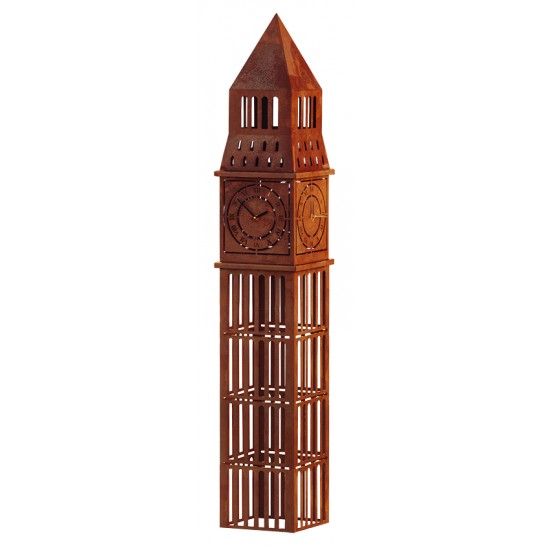 London Big Ben Skulptur aus Metall - Höhe 160 cm - Wahrzeichen als Gartendeko
