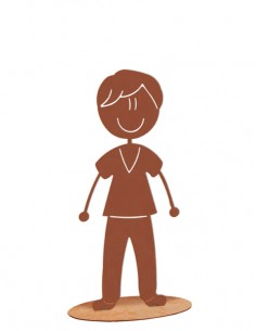 Doodle Familie aus Edelrost - Papa Hans - Höhe 34,5 cm