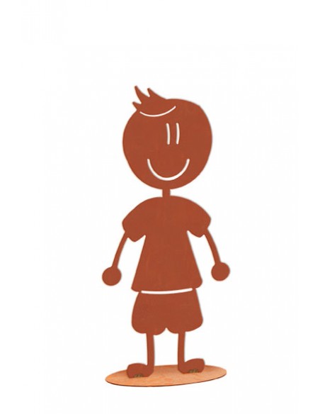 Doodle Familie aus Edelrost - Bub Florian - Höhe 22 cm