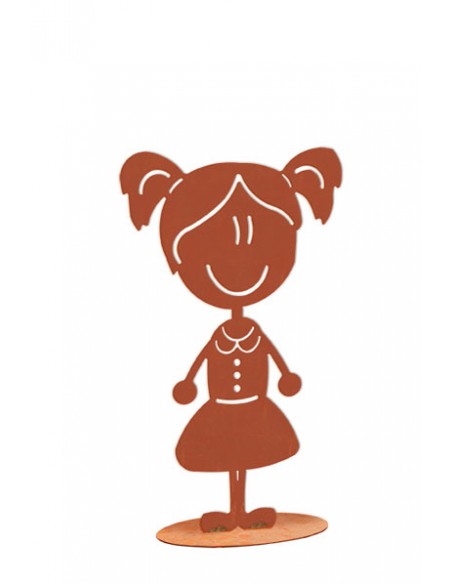 Doodle Familie aus Edelrost - Mädel Sophie - Höhe 19,5 cm
