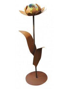 Glasblume Tina - Tulpe - Höhe 86 cm - Kugel Hellgrün