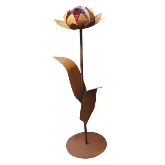 Glasblume Tina - Tulpe - Höhe 86 cm - Kugel Rot