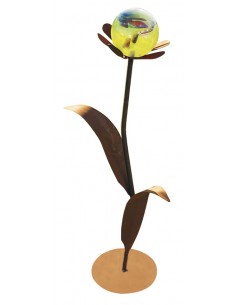 Glasblume Nele - Höhe 97 cm - Kugel Hellgrün