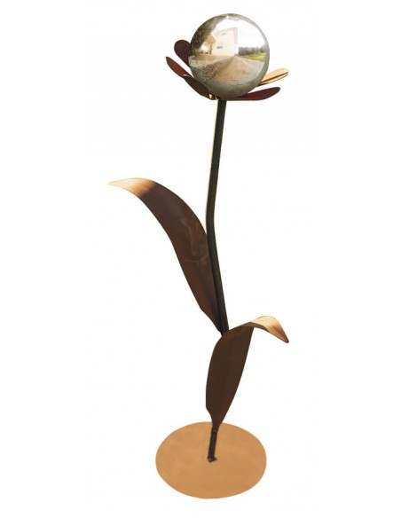 Glasblume Nele - Höhe 97 cm - Edelstahlkugel Glasblume Nele - Höhe 97 cm - Edelstahlkugel