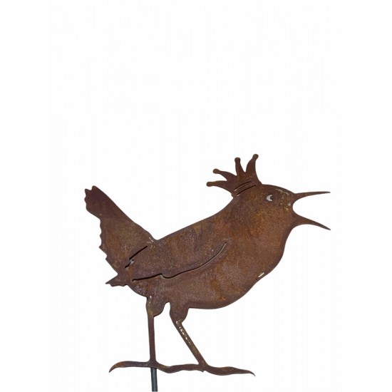 Vogel Deko Zaunkönig Topfstecker 30 cm - groß - Deko Vogel mit Krone 
Gartenstecker Zaunkönig mit einer Krone auf dem Kopf
Der