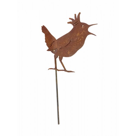 Vogel Deko Zaunkönig Topfstecker 30 cm - groß - Deko Vogel mit Krone 
Gartenstecker Zaunkönig mit einer Krone auf dem Kopf
Der