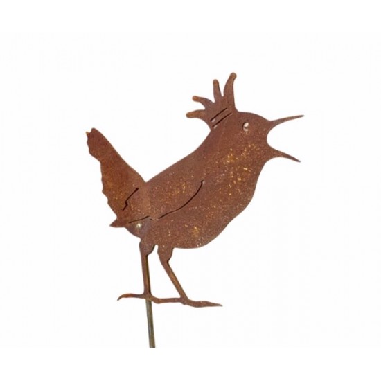 Vogel Deko Zaunkönig Topfstecker 30 cm - groß - Deko Vogel mit Krone 
Gartenstecker Zaunkönig mit einer Krone auf dem Kopf
Der