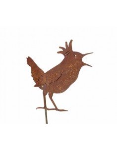 Vogel Deko Zaunkönig Topfstecker 25 cm - Vogel Deko mit Krone 
25 cm hoher Deko Zaunkönig als Gartenstecker
Stab ca. 25- 30 cm