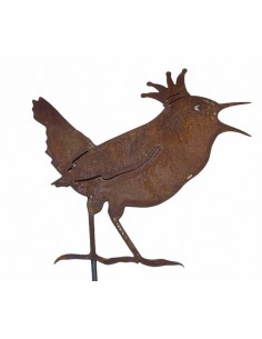 Vogel Deko Zaunkönig Topfstecker 30 cm - groß - Deko Vogel mit Krone 
Gartenstecker Zaunkönig mit einer Krone auf dem Kopf
Der