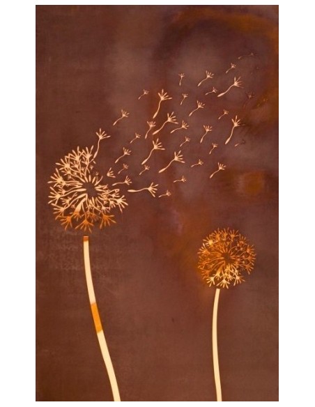 Pusteblumen Sichtschutzwand Pusteblume - Höhe 180 cm - Trennwand Metall Edelrost Sichtschutzwand - Pusteblume
Die Pusteblume ha