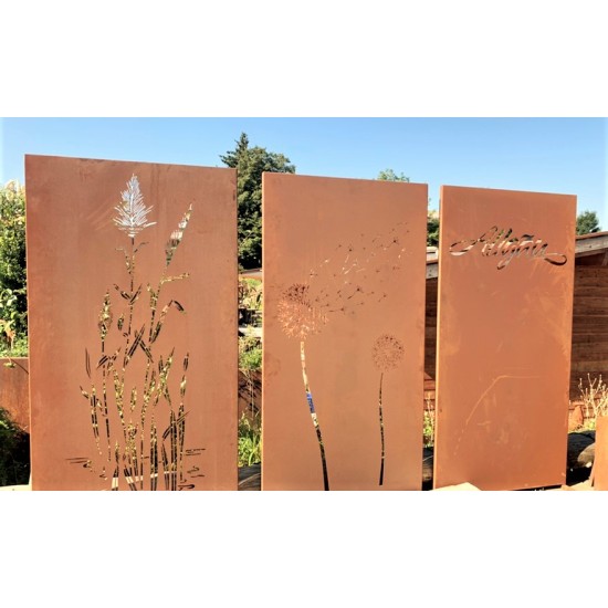 Pusteblumen Sichtschutzwand Pusteblume - Höhe 180 cm - Trennwand Metall Edelrost Sichtschutzwand - Pusteblume
Die Pusteblume ha