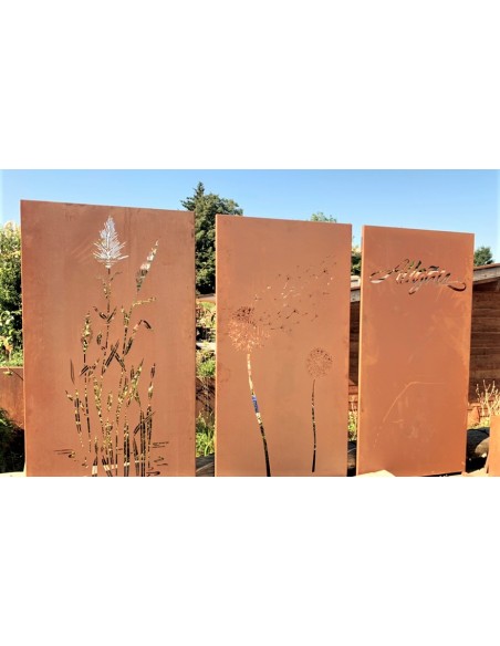 Pusteblumen Sichtschutzwand Pusteblume - Höhe 180 cm - Trennwand Metall Edelrost Sichtschutzwand - Pusteblume
Die Pusteblume ha
