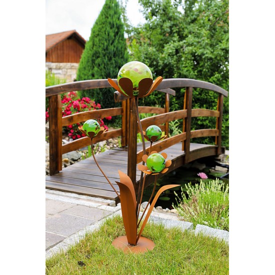 Glasblume Ferrum - Höhe 96 cm - Kugeln Gelb