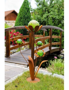 Glasblume Ferrum - Höhe 96 cm - Kugeln Hellgrün 2
